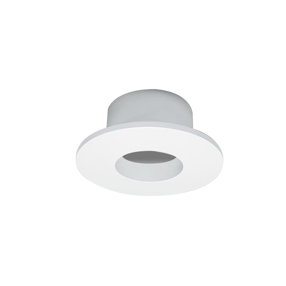 1&#34; Iolite Can-less Round Downlight Trim, Matte Powder White finish