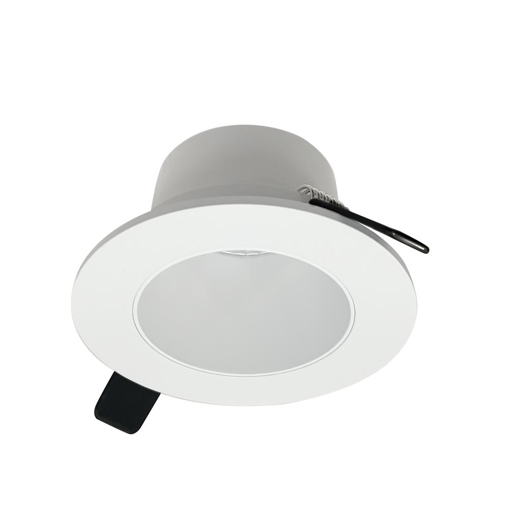 4&#34; Iolite Can-less Round Downlight Trim, Matte Powder White finish