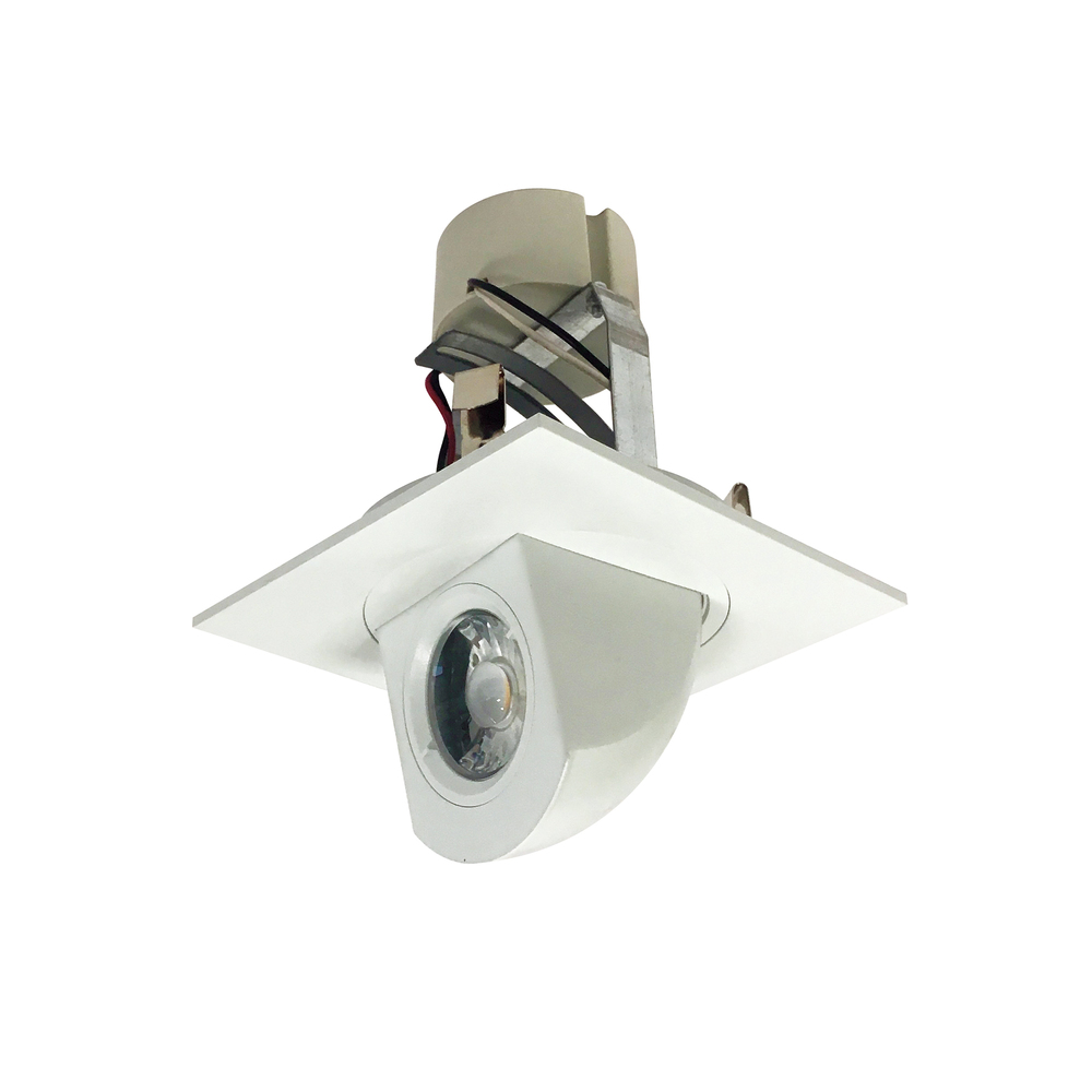 4&#34; Cobalt Square Adjustable Elbow LED Retrofit, 800lm / 12W, 4000K, Matte Powder White Finish