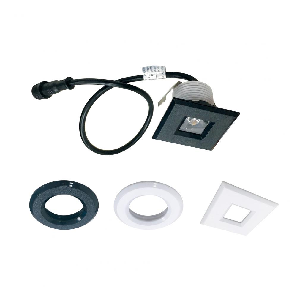 1&#34; M1 LED Miniature Recessed, 3000K, (2) Black & (2) White Plastic Trims