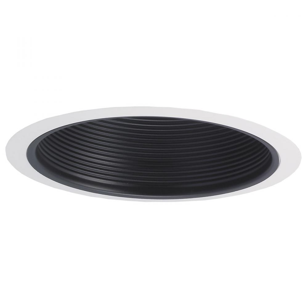 6&#34; BR/PAR30 Stepped Baffle w/ Plastic Ring, Black/White