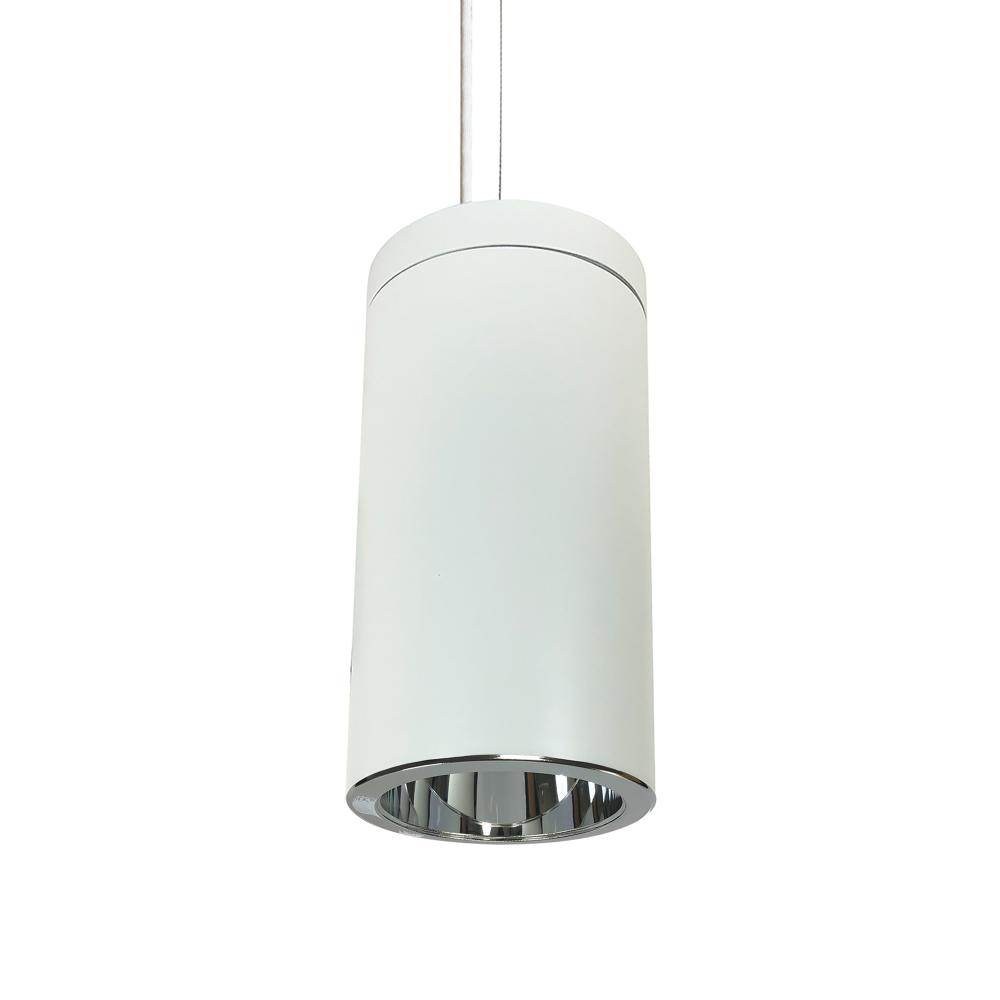 6&#34; Sapphire III Cable Mount White Cylinder, Clear Reflector/Clear Flange, 120-277; 0-10V