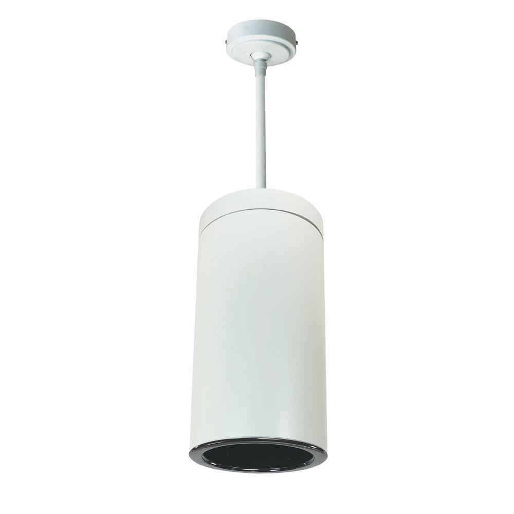 6&#34; Sapphire III Pendant Mount White Cylinder, Black Reflector/Black Flange, 120-277; 0-10V