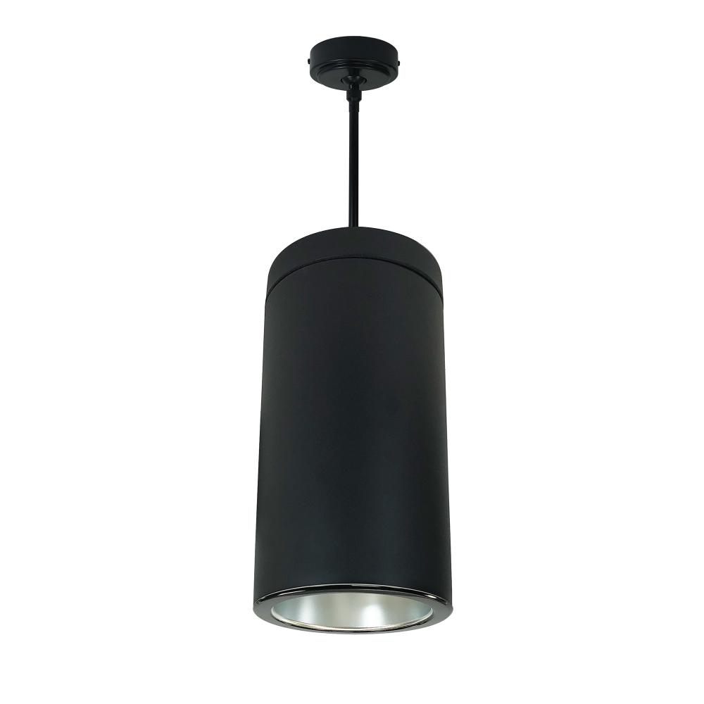 6&#34; Sapphire III Pendant Mount Black Cylinder, Diffused Clear Reflector/Black Flange, 120-277;