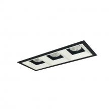 Nora NMIOT-13-B-FFF-27X-10-BMPW - Iolite MLS 3-Head Trim Kit, Black Flange, 2700K, 1000lm, Black/MPW Fixed Downlt. Trims