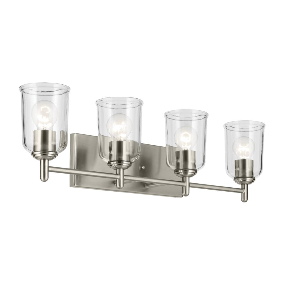 Shailene 29.75&#34; 4-Light Vanity Light with Clear Glass in Brushed Nickel