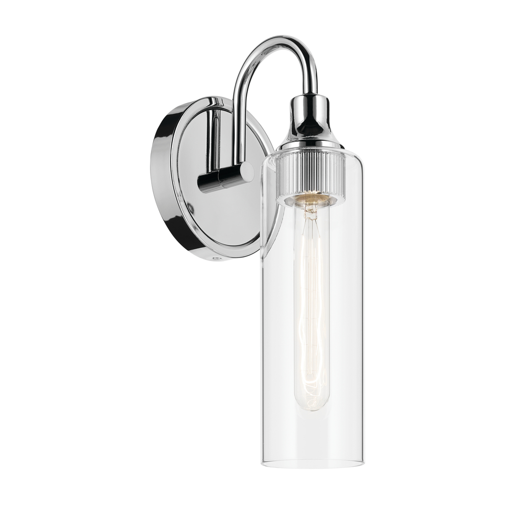 Kavi 13&#34; 1-Light Wall Sconce with Clear Glass in Chrome