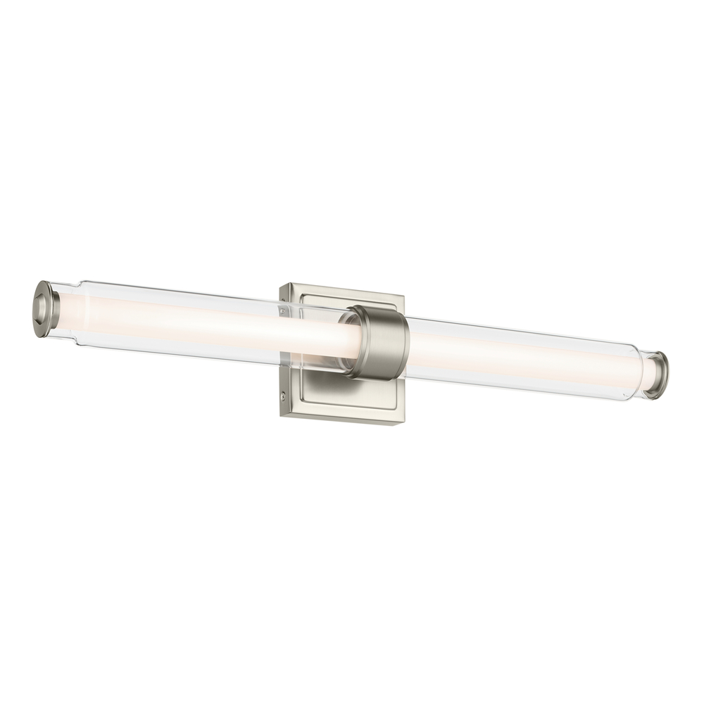 Laurene 26.5&#34; Linear Bath Bar Medium LED with Clear Glass in Brushed Nickel