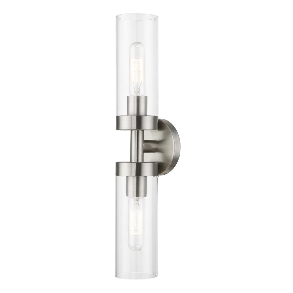 2 Light Brushed Nickel ADA Vanity Sconce