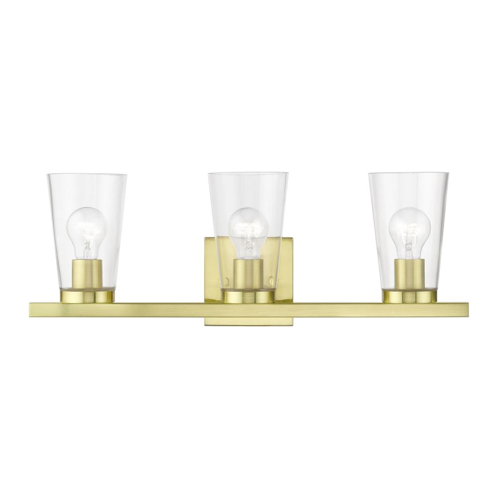 3 Light Satin Brass Vanity Sconce