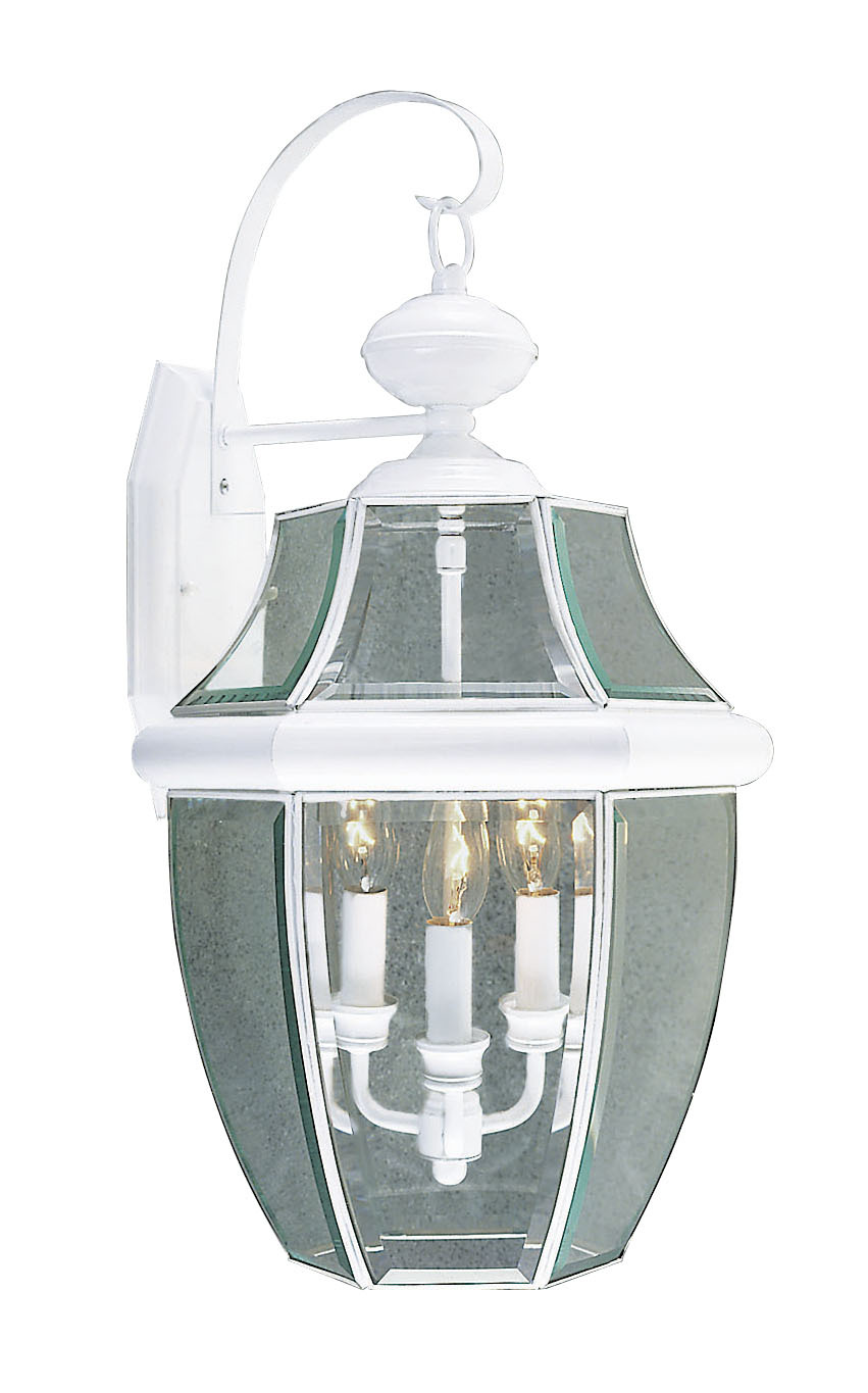 3 Light White Outdoor Wall Lantern