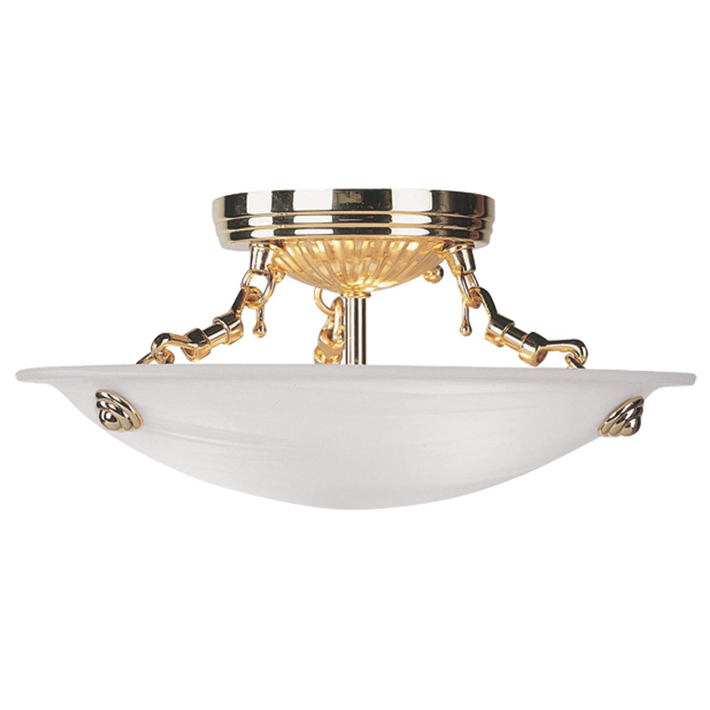 3 Light Polished Brass Ceiling Mount