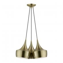 Livex Lighting 40993-01 - 3 Light Antique Brass Cluster Pendant