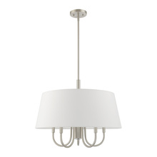 Livex Lighting 41315-91 - 6 Lt Brushed Nickel Pendant Chandelier