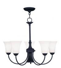 Livex Lighting 6465-04 - 5 Light + 1 Light Black Chandelier