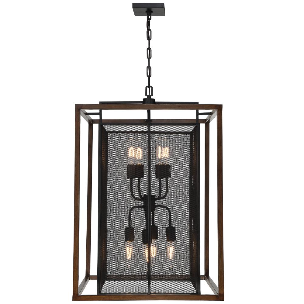 Rio Lobo 8-Lt Pendant - Dark Oak/Black