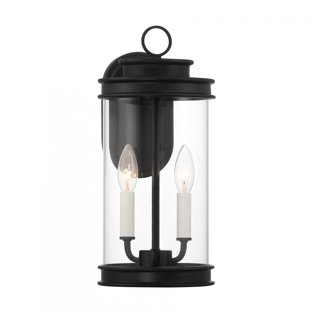 Englewood 2-Light Outdoor Wall Lantern in Matte Black