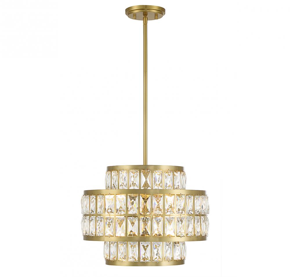 Renzo 3-Light Pendant in Warm Brass