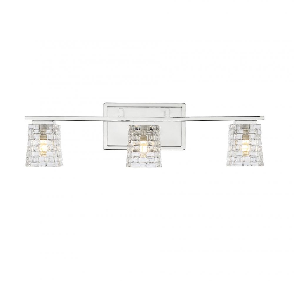 Northam 3-Light Bathroom Vanity Light in Polished Chrome