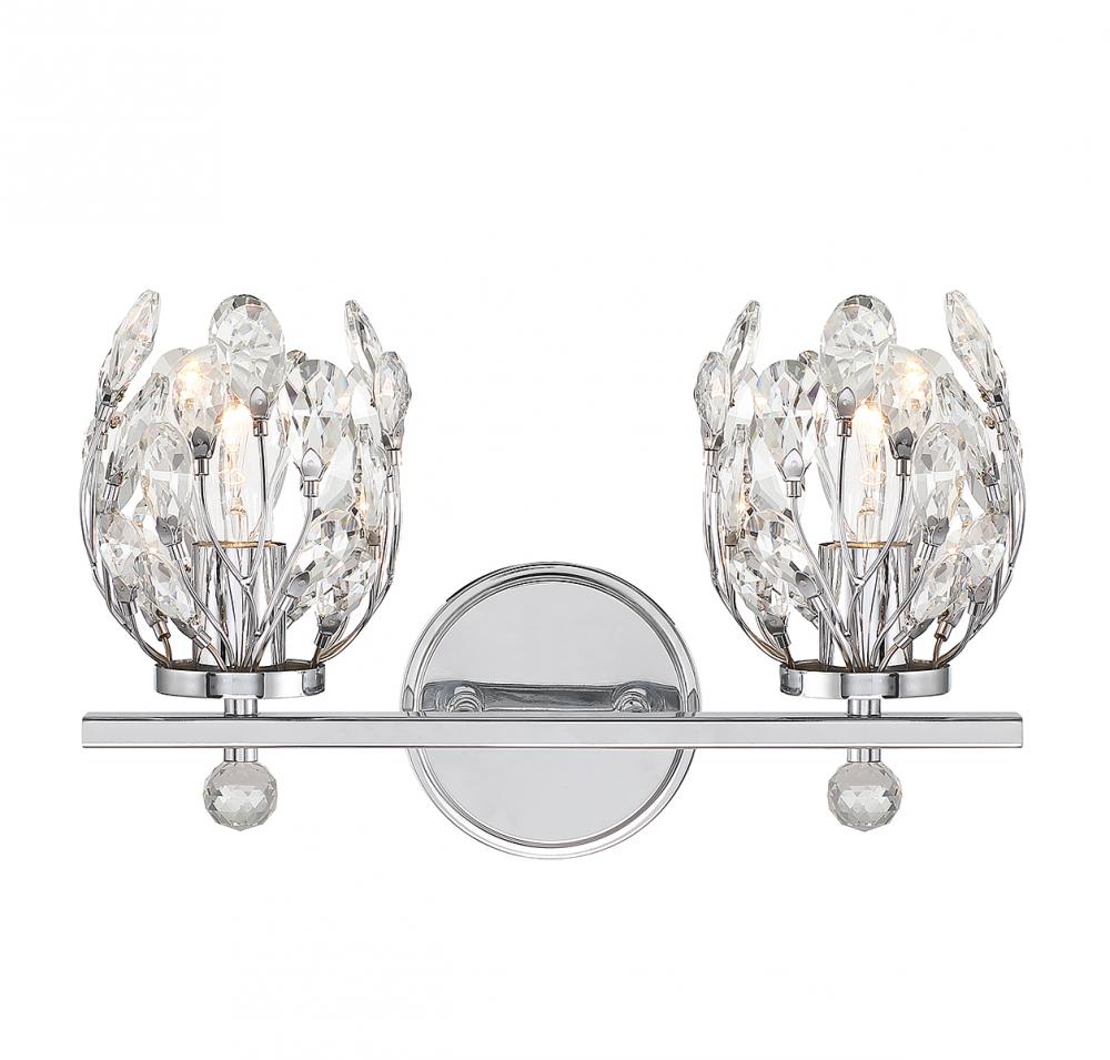 Moreno 2-Light Bathroom Vanity Light in Chrome