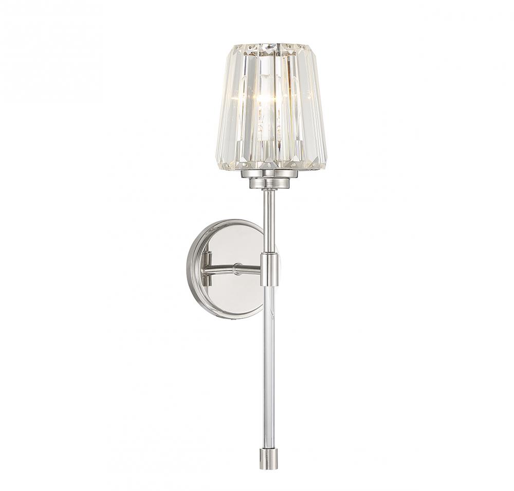 Garnet 1-Light Wall Sconce in Polished Nickel