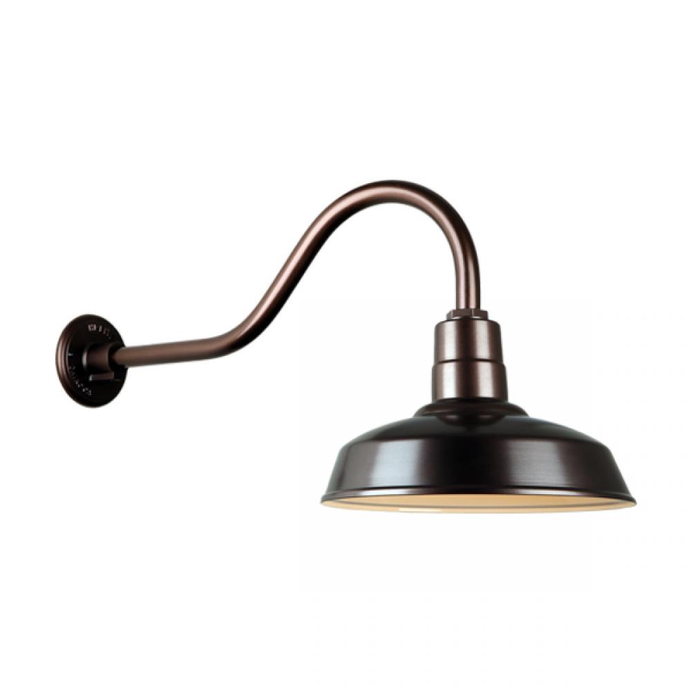 14&#34; Gooseneck Light Warehouse Shade, QSNHL-A Arm