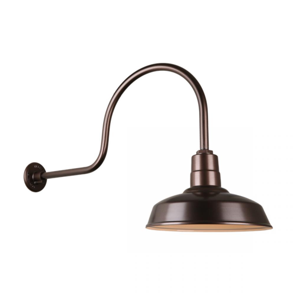 14&#34; Gooseneck Light Warehouse Shade, QSNHL-C Arm