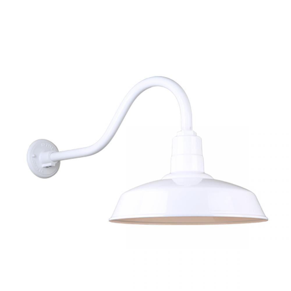 16&#34; Gooseneck Light Warehouse Shade, QSNB-13 Arm