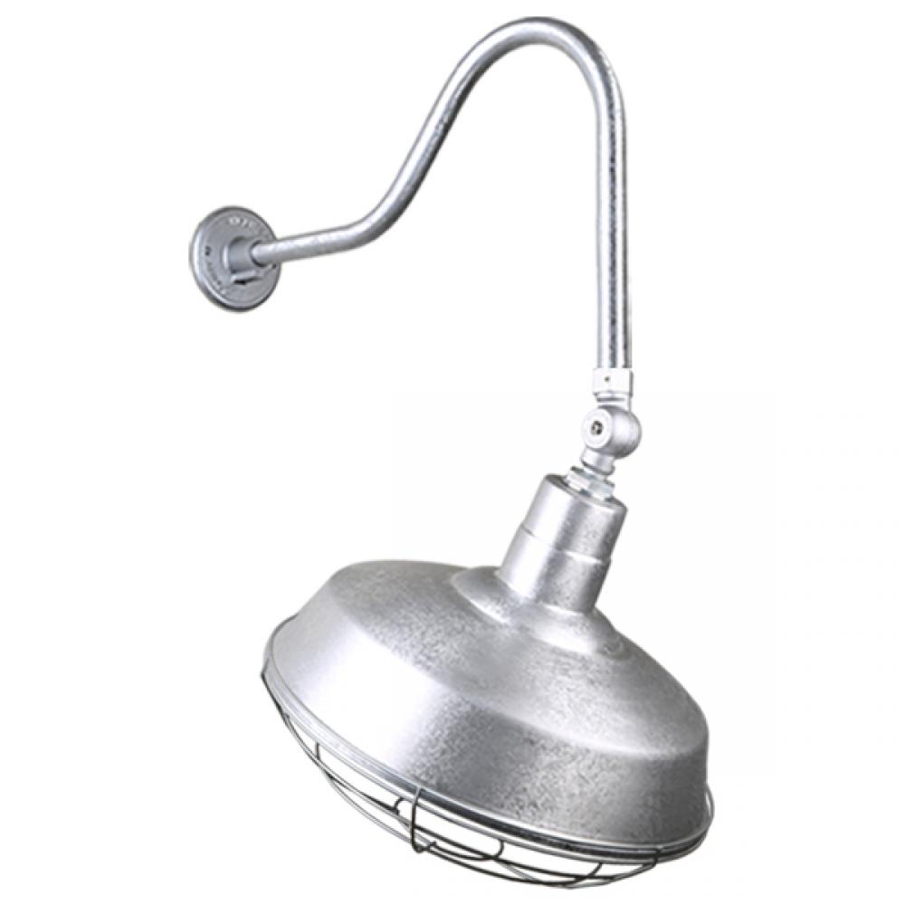16&#34; Gooseneck Light Warehouse Shade, QSNHL-H Arm, Swivel Knuckle & Wire Guard Accessories