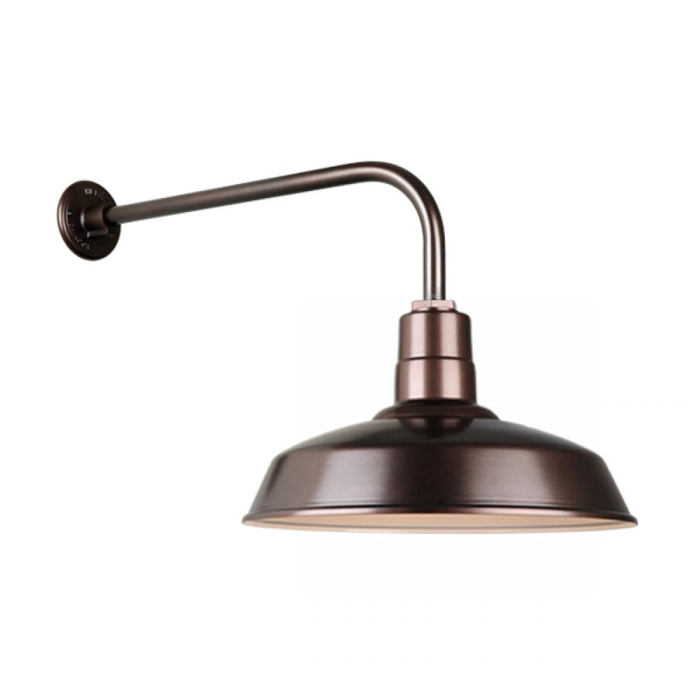 16&#34; Gooseneck Light Warehouse Shade, QSNB-13 Arm