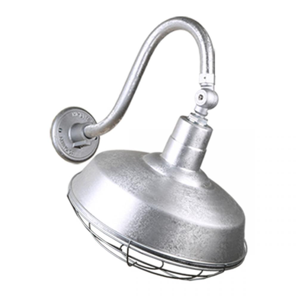 14&#34; Gooseneck Light Warehouse Shade, QSNB-42 Arm, Swivel Knuckle & Wire Guard Accessories