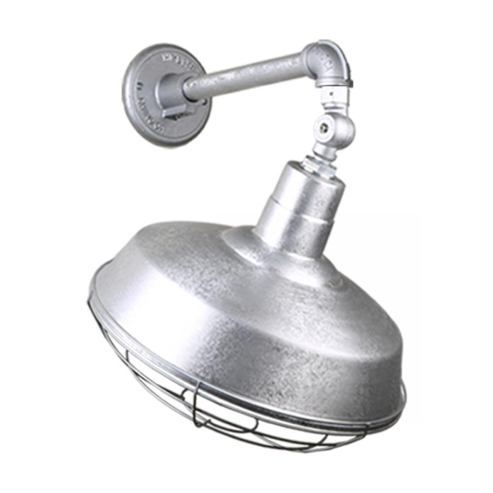 18&#34; Gooseneck Light Warehouse Shade, QSNB-44 Arm, Swivel Knuckle & Wire Guard Accessories