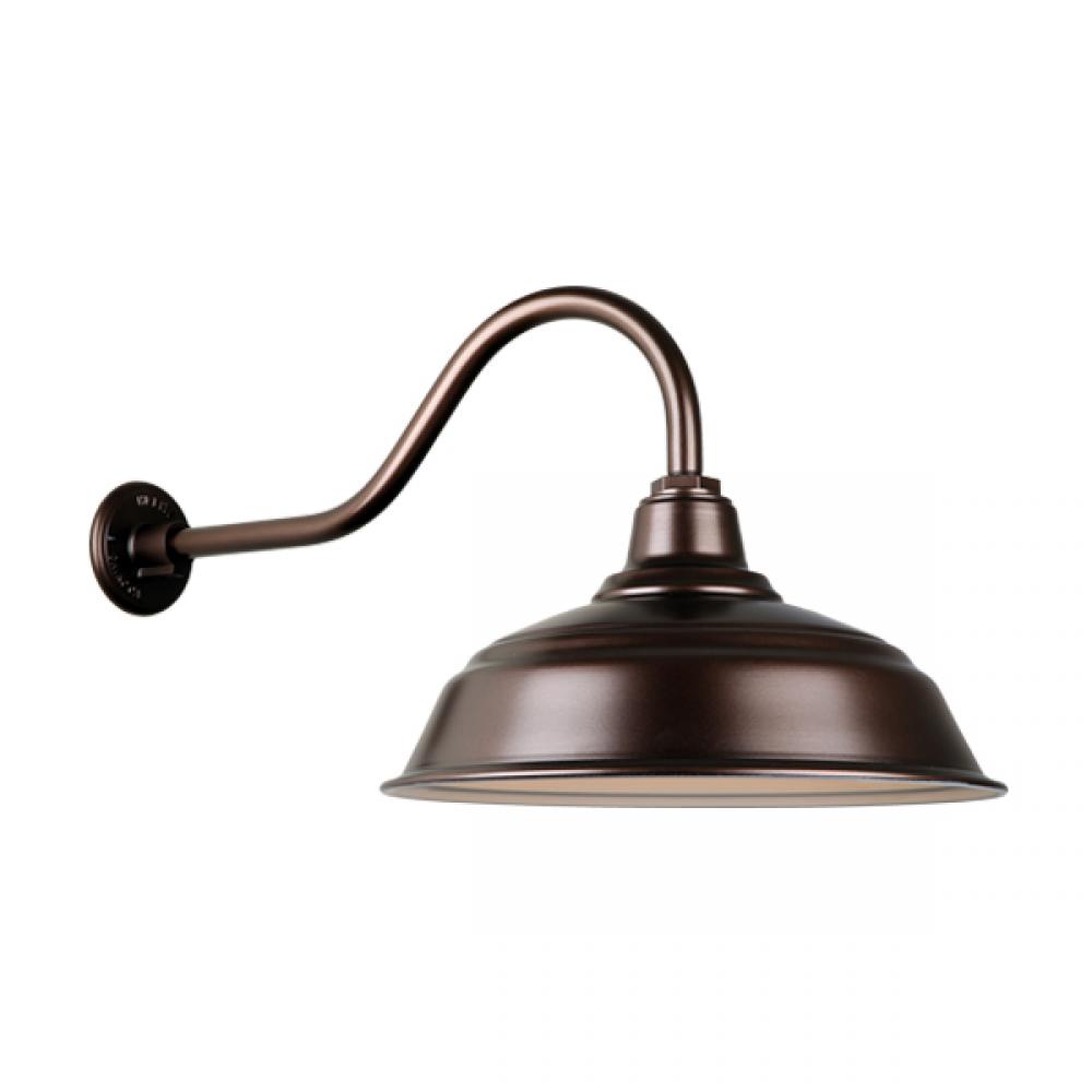 17&#34; Gooseneck Light Warehouse Shade, QSNHL-A Arm