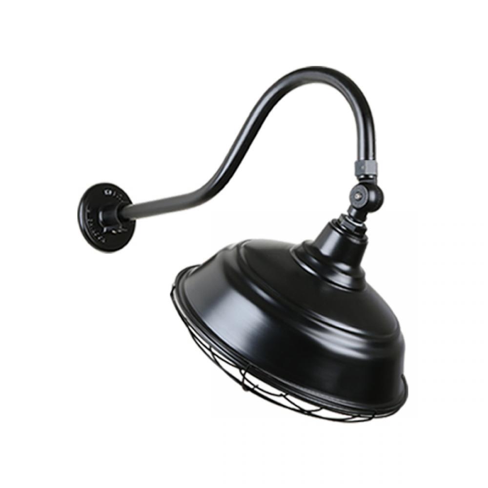 17&#34; Gooseneck Light Warehouse Shade, QSNHL-A Arm, Swivel Knuckle & Wire Guard Accessories