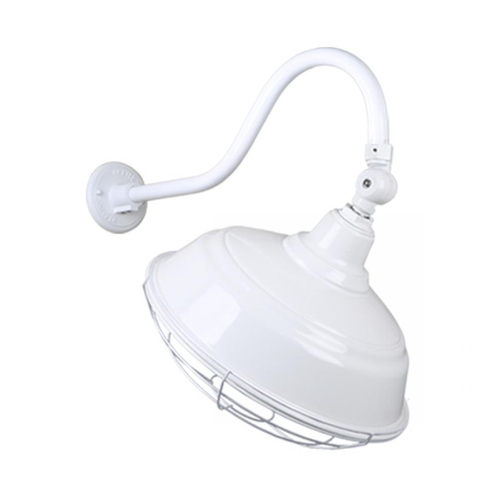 17&#34; Gooseneck Light Warehouse Shade, QSNHL-A Arm, Swivel Knuckle & Wire Guard Accessories