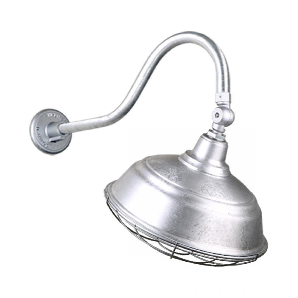 17&#34; Gooseneck Light Warehouse Shade, QSNHL-A Arm, Swivel Knuckle & Wire Guard Accessories