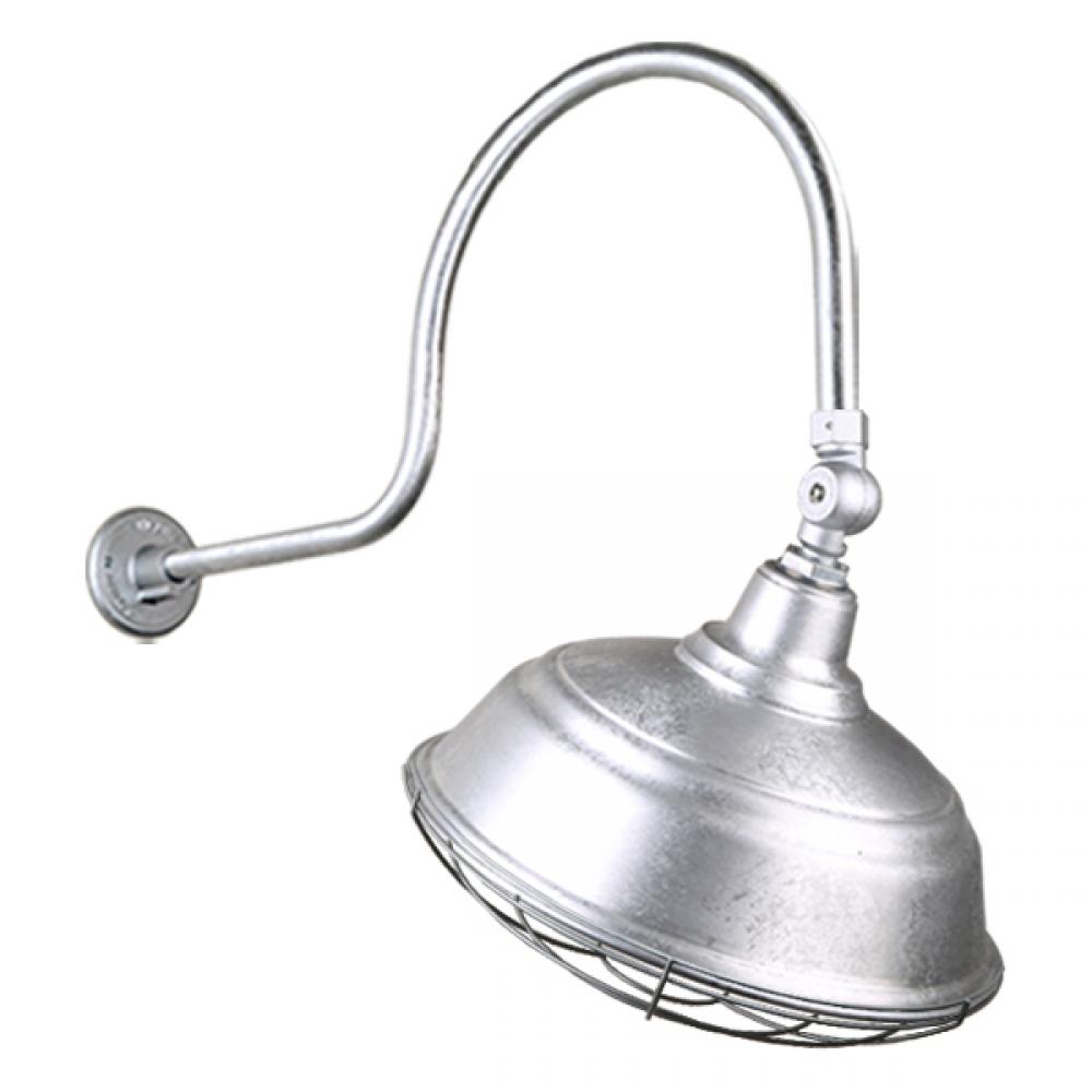 17&#34; Gooseneck Light Warehouse Shade, QSNHL-C Arm, Swivel Knuckle & Wire Guard Accessories