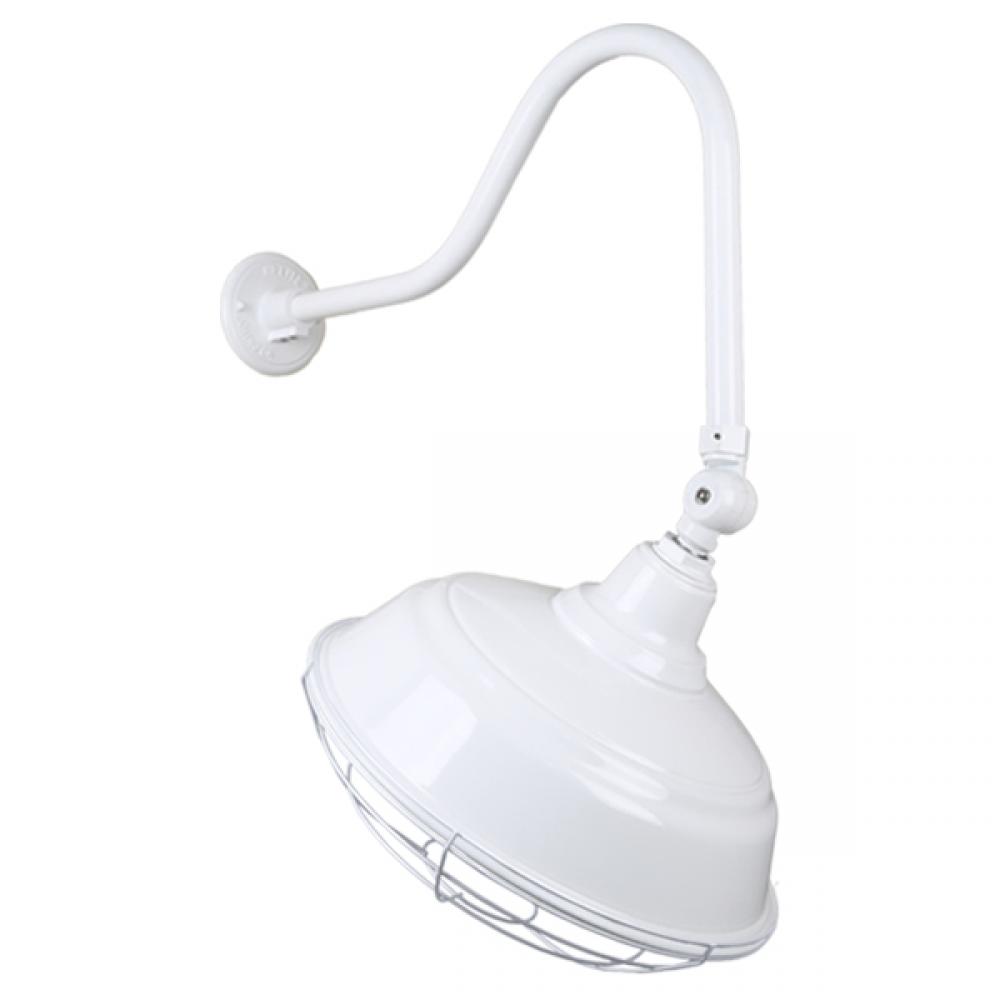 17&#34; Gooseneck Light Warehouse Shade, QSNHL-H Arm, Swivel Knuckle & Wire Guard Accessories