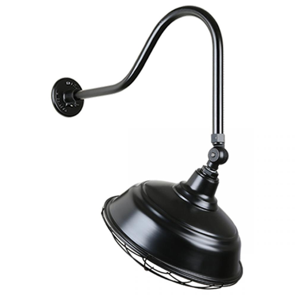 17&#34; Gooseneck Light Warehouse Shade, QSNHL-H Arm, Swivel Knuckle & Wire Guard Accessories