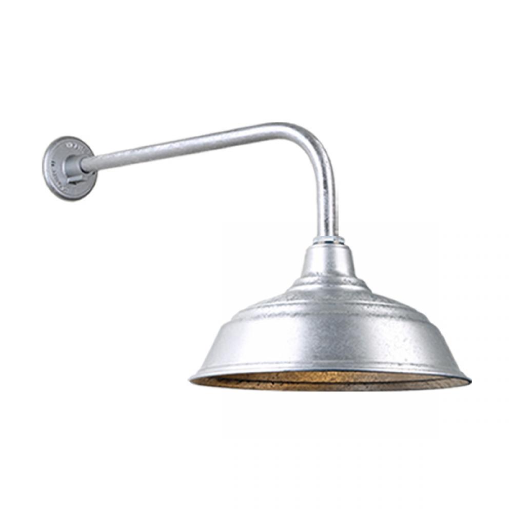 17&#34; Gooseneck Light Warehouse Shade, QSNB-13 Arm