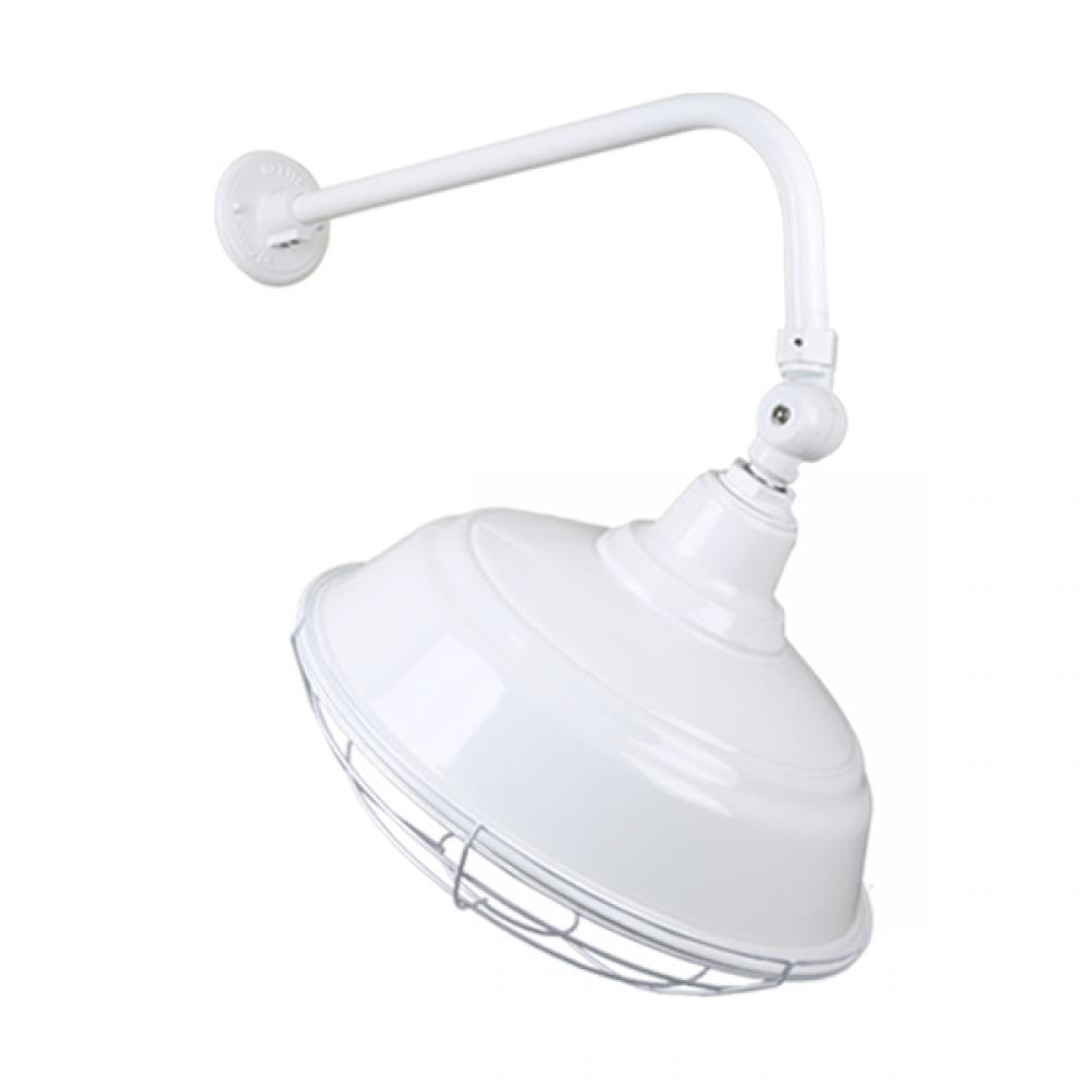 17&#34; Gooseneck Light Warehouse Shade, QSNB-13 Arm, Swivel Knuckle & Wire Guard Accessories