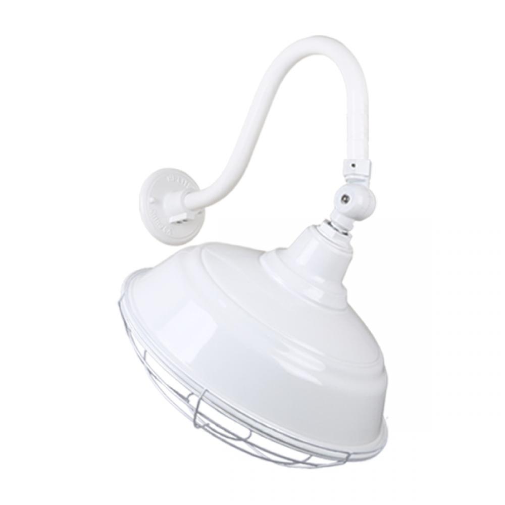 17&#34; Gooseneck Light Warehouse Shade, QSNB-42 Arm, Swivel Knuckle & Wire Guard Accessories