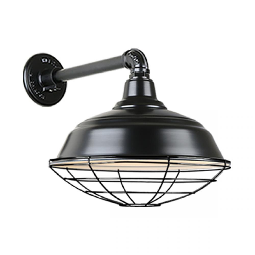17&#34; Gooseneck Light Warehouse Shade, QSNB-44 Arm, Wire Guard Accessory