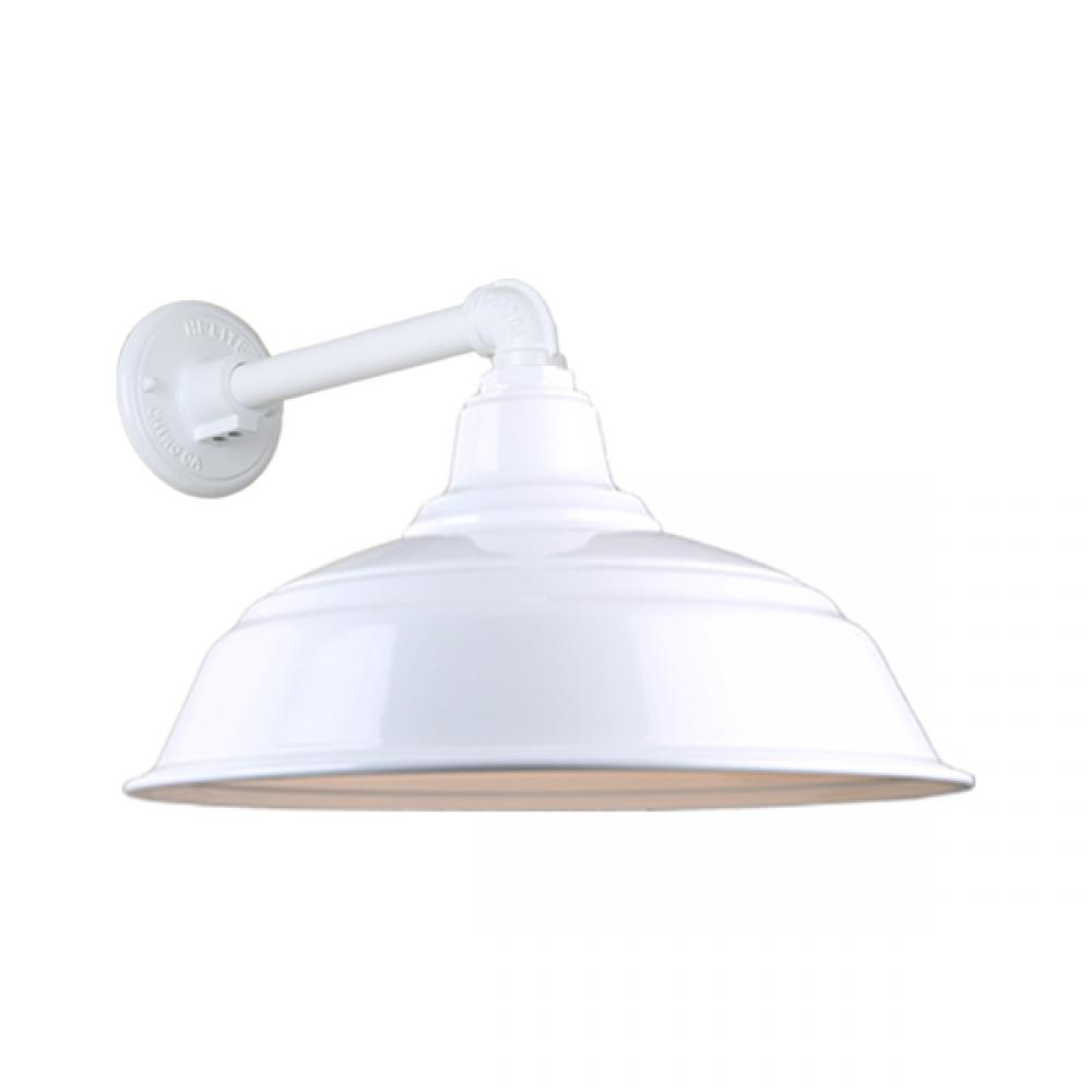 17&#34; Gooseneck Light Warehouse Shade, QSNB-44 Arm