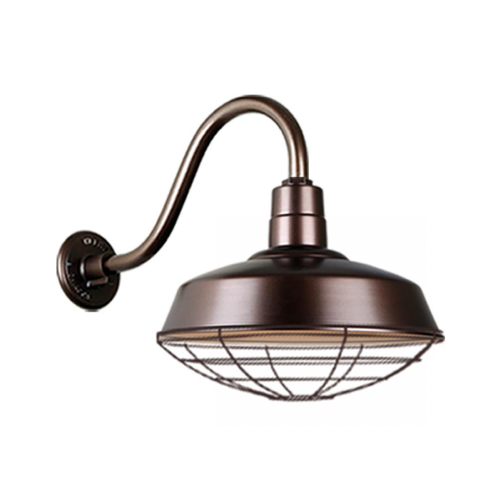 16&#34; Gooseneck Light Warehouse Shade, QSNB-42 Arm, Wire Guard Accessory