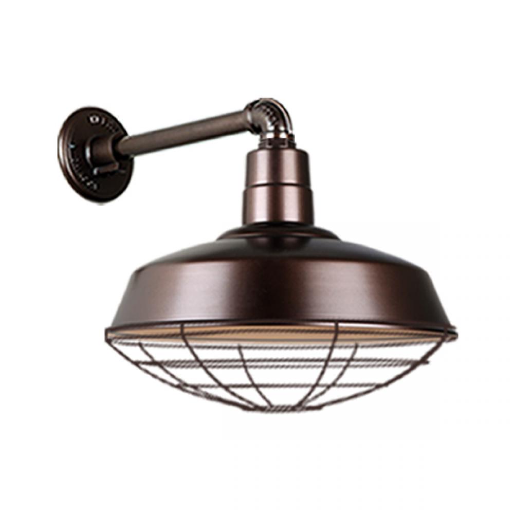 18&#34; Gooseneck Light Warehouse Shade, QSNB-44 Arm, Wire Guard Accessory