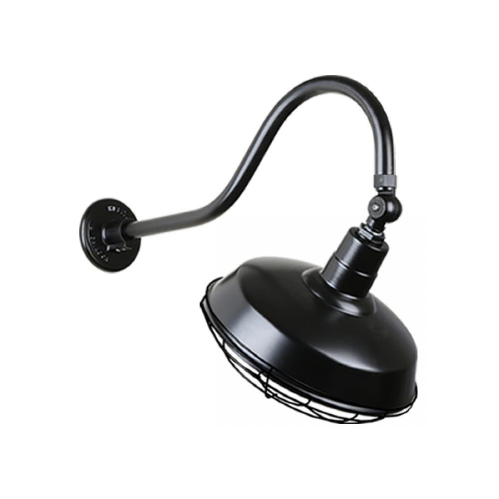 14&#34; Gooseneck Light Warehouse Shade, QSNHL-A Arm, Swivel Knuckle & Wire Guard Accessories