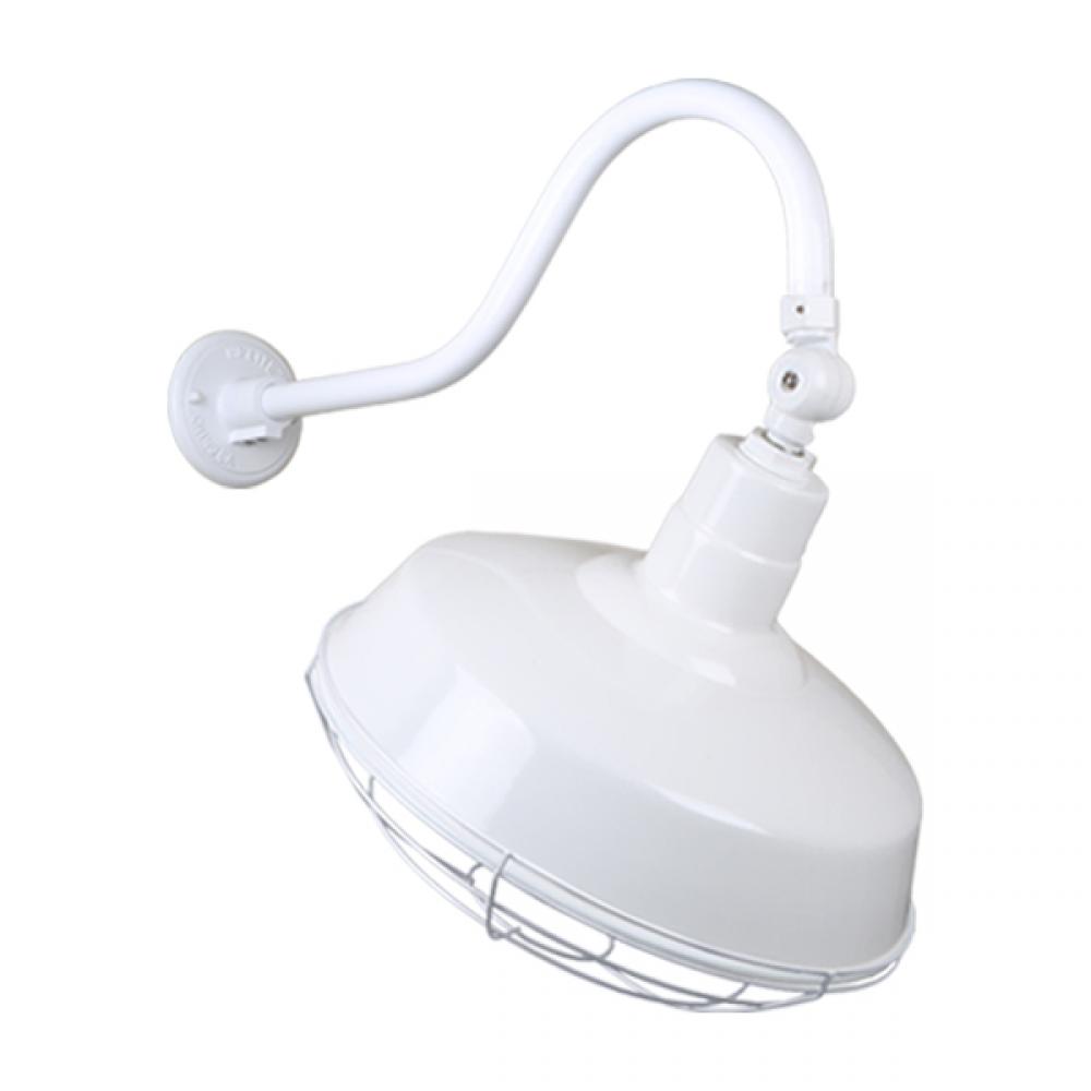 14&#34; Gooseneck Light Warehouse Shade, QSNHL-A Arm, Swivel Knuckle & Wire Guard Accessories