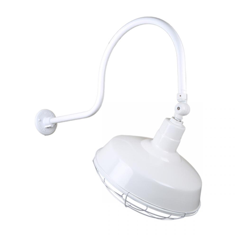 16&#34; Gooseneck Light Warehouse Shade, QSNHL-C Arm, Swivel Knuckle & Wire Guard Accessories