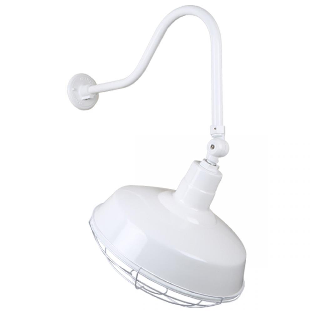 16&#34; Gooseneck Light Warehouse Shade, QSNHL-H Arm, Swivel Knuckle & Wire Guard Accessories